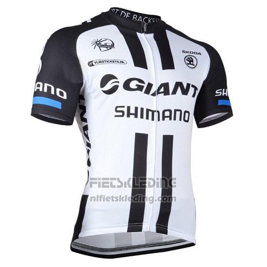 2014 Fietskleding Giant Shimano Zwart en Wit Korte Mouwen en Koersbroek